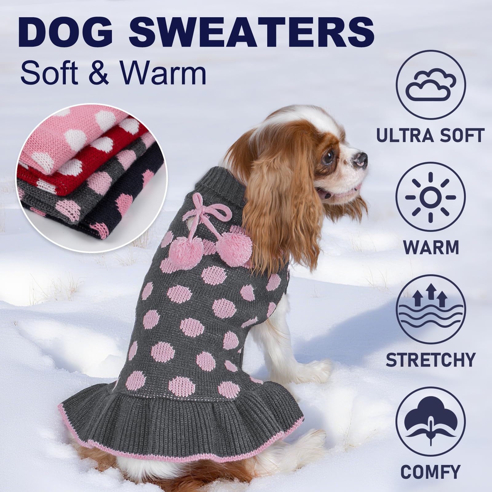 KYEESE warm turtleneck detail on large dog sweater dress