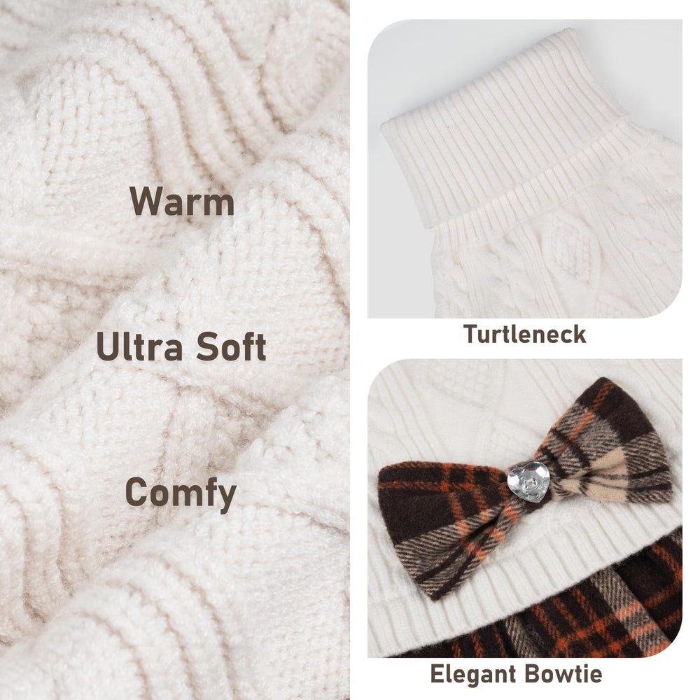 KYEESE dog sweater gingham patch preppy look for daily wear.