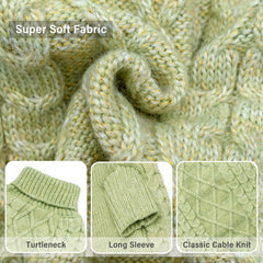 KYEESE dog sweater cable-knit detail with golden yarn adds cozy luxury.