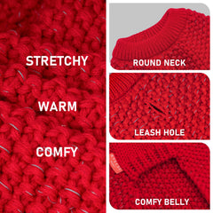 Kyeeese sweater leash hole design enables easy harness attachments