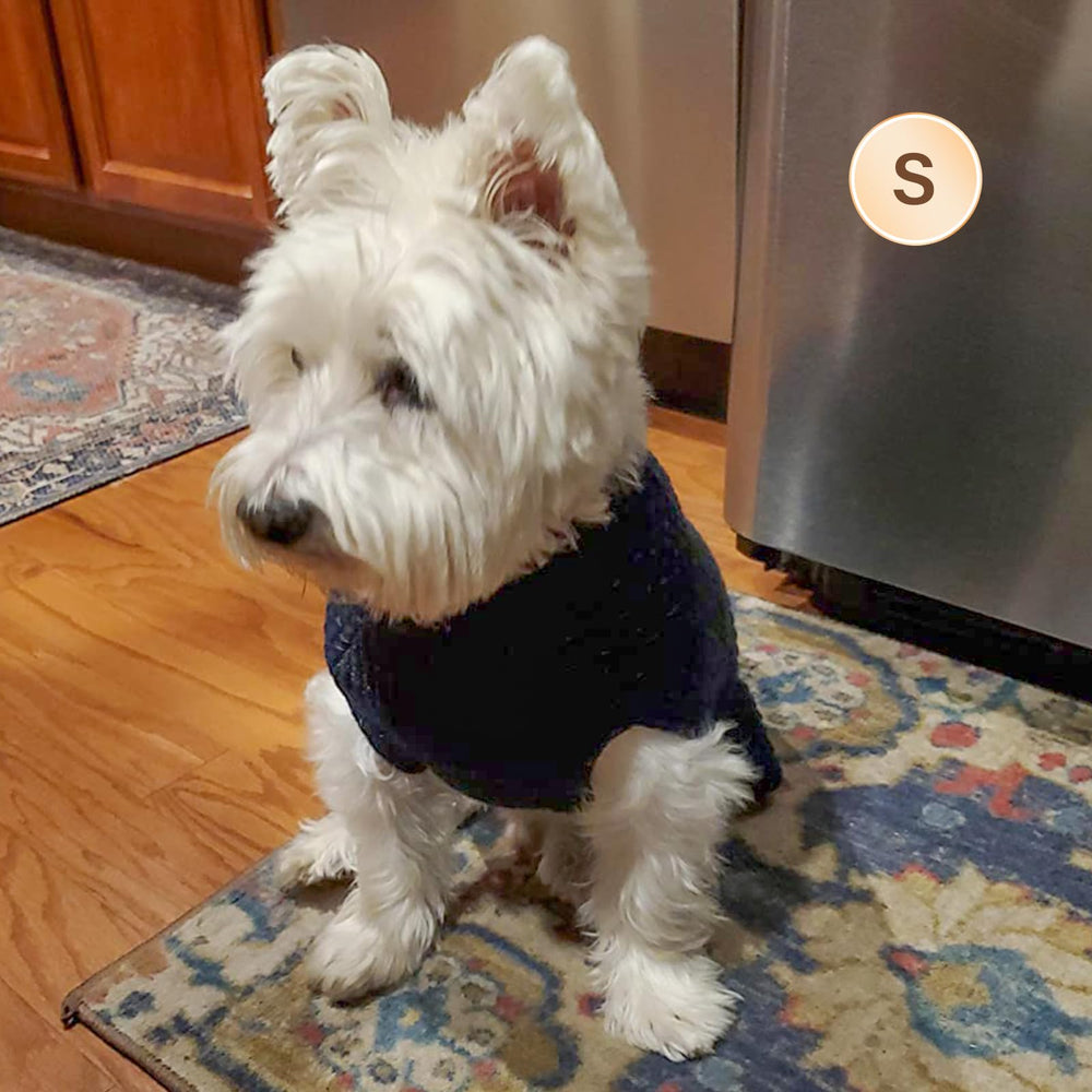KYEESE dog sweater navy blue wash durability maintains color and shape.