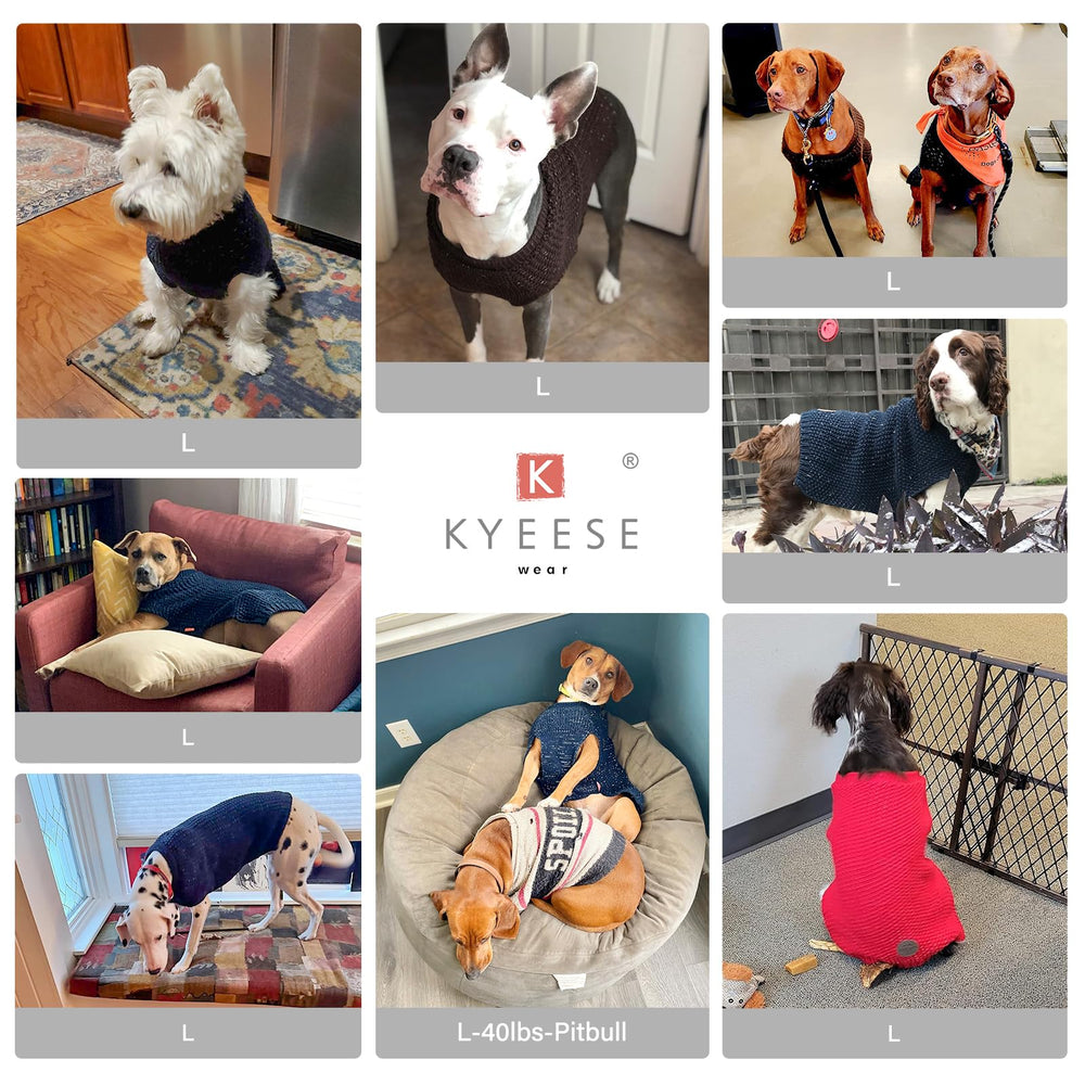 KYEESE dog sweater navy blue color adds cozy style