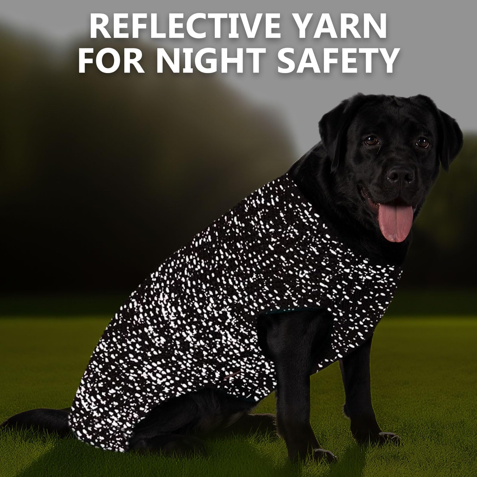 KYEESE dog sweater size-range fits small to large dogs.