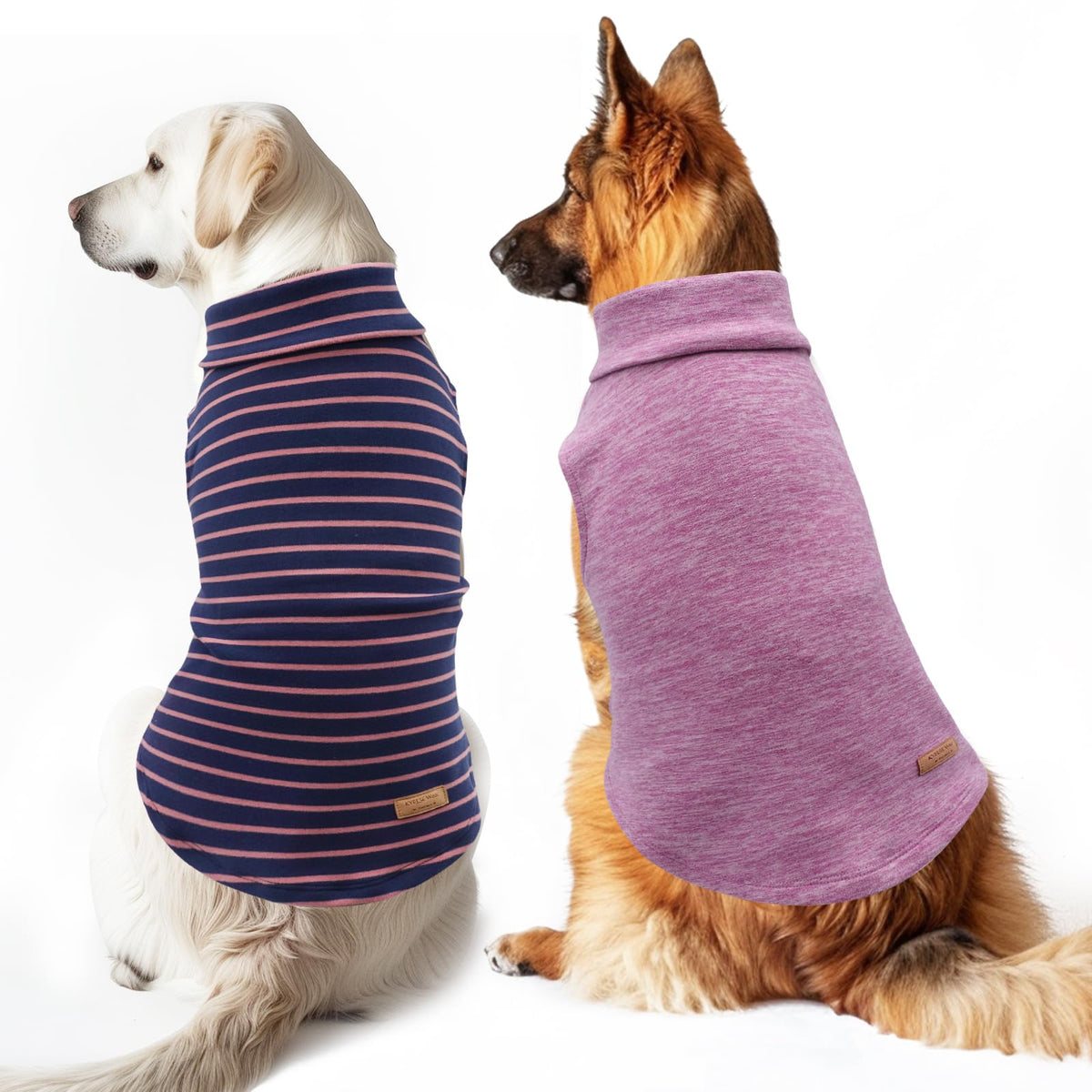 KYEESE dog sweater solid back view shows plush velvet warmth and breathable fabric.