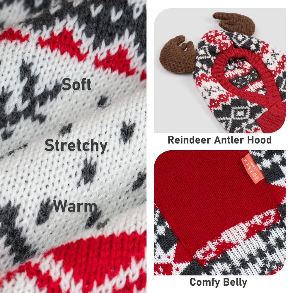 Kyeeese thick-warm back-view of dog sweater providing full coverage and flexible movement.