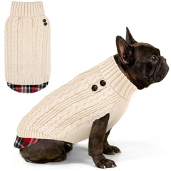 KYEESE dog sweater turtleneck close-up highlights soft stretchy knit for cozy warmth
