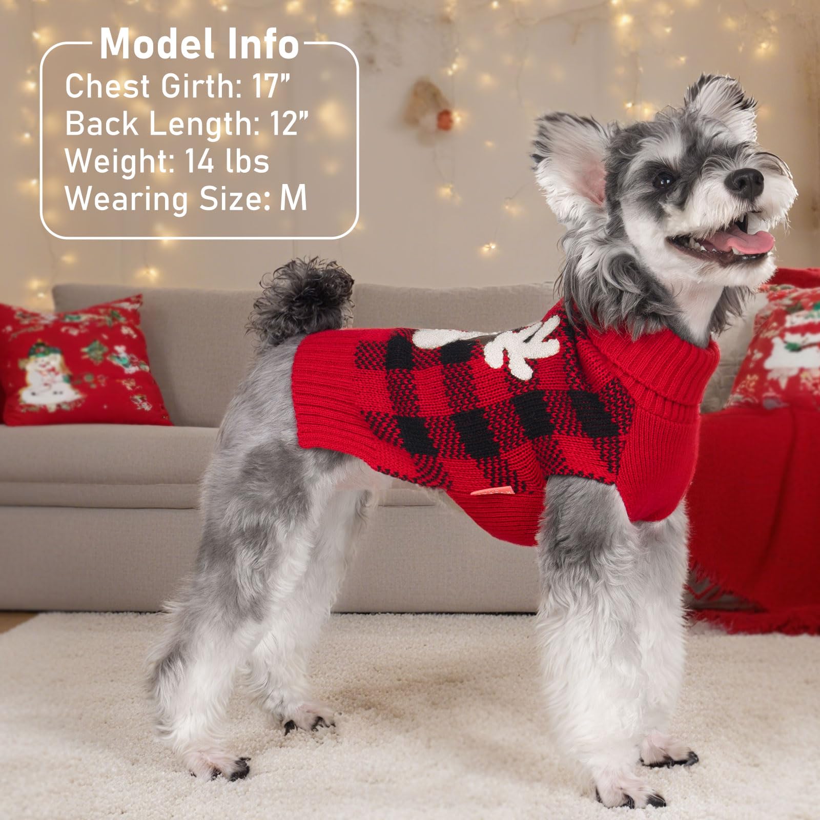 KYEESE dog sweater turtleneck collar adds neck warmth