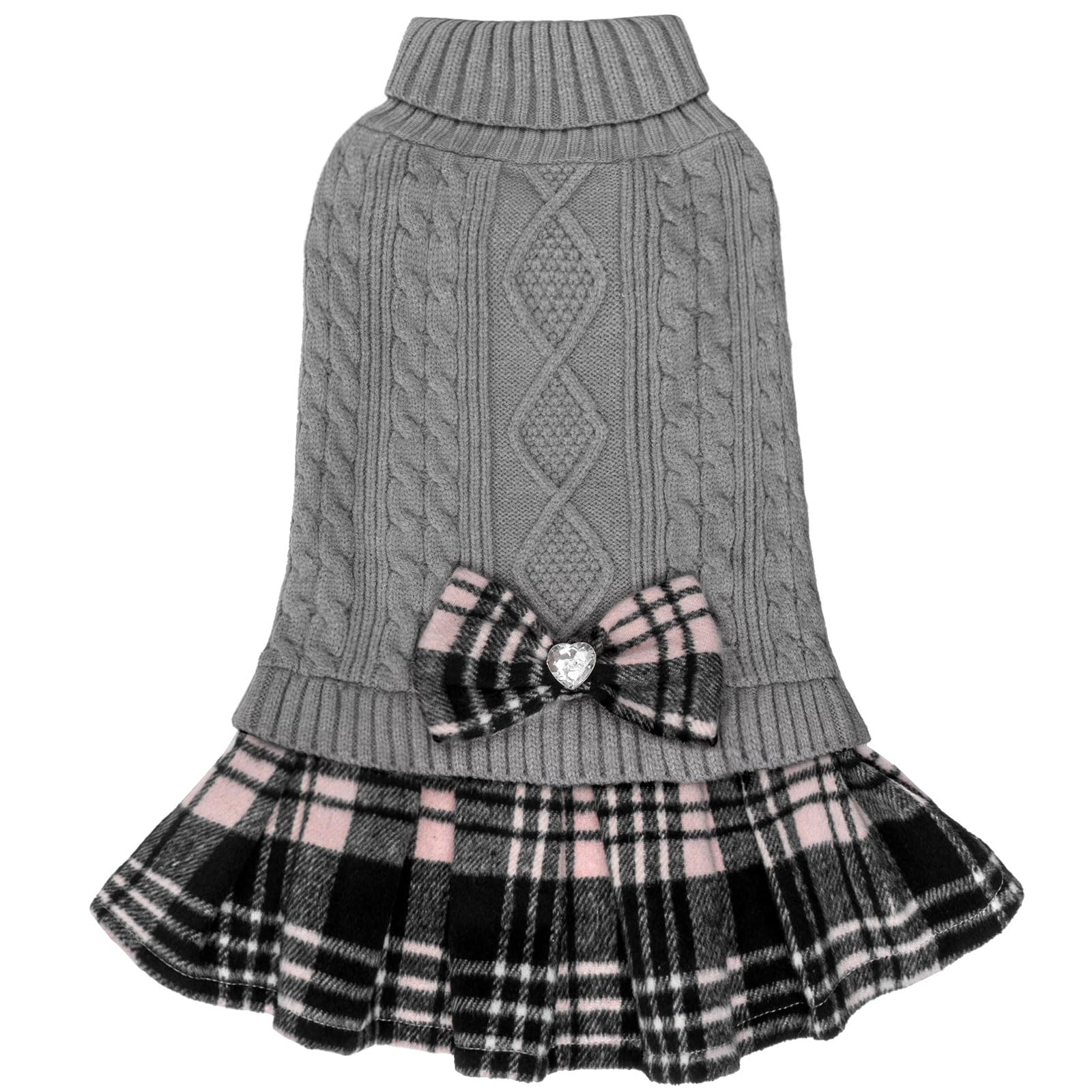 KYEESE dog sweater turtleneck keeps pets warm in soft stretchy knit.