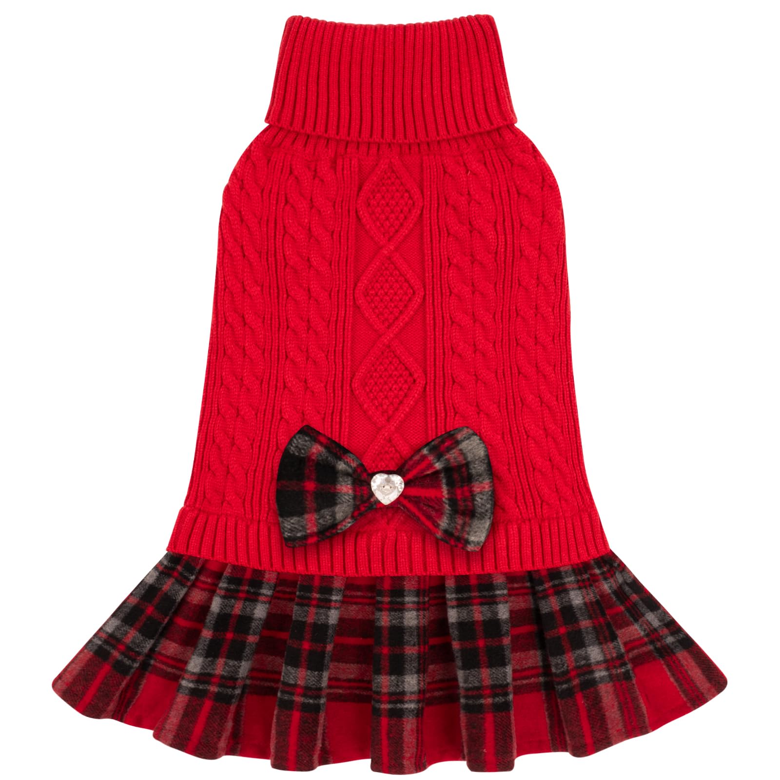 KYEESE dog sweater warm pullover in red for large dogs, cozy warmth for walks