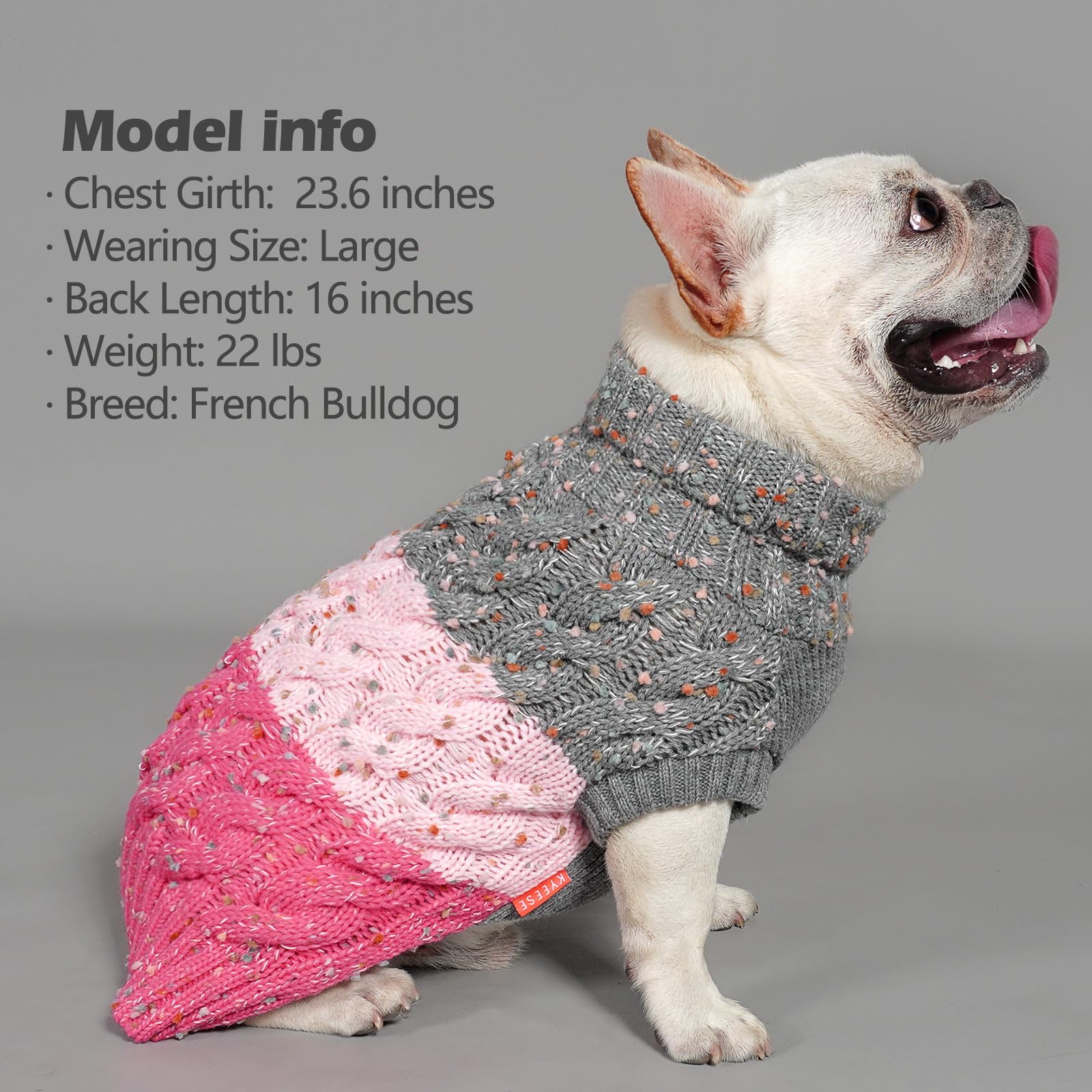 KYEESE dog sweater warm thick-knit provides warmth without bulk.