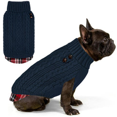 KYEESE dog sweater with warm turtleneck for chilly walks.