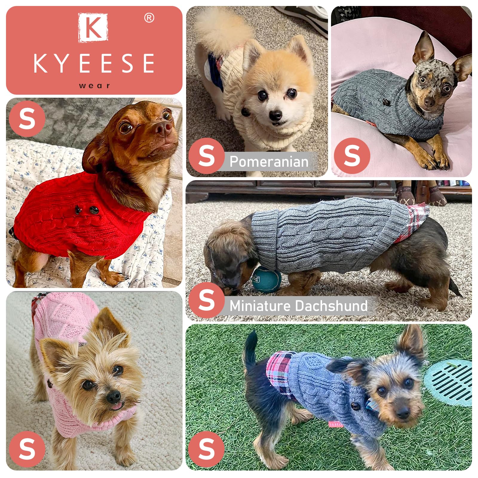 KYEESE dog sweater designed for easy movement and comfort.