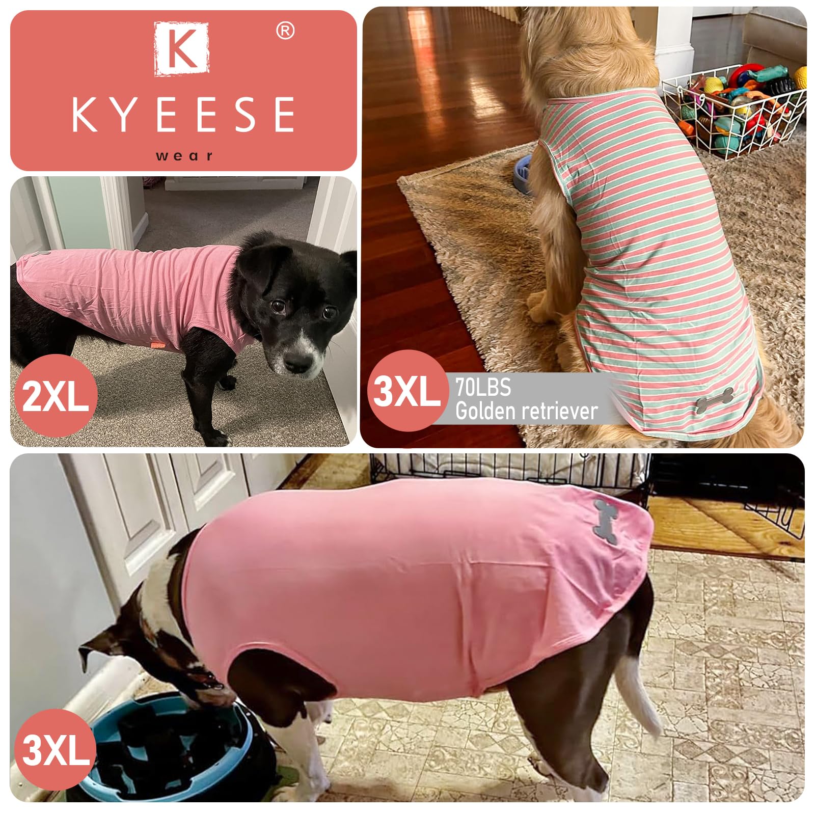 KYEESE pull-on stretchy dog tank for easy dressing