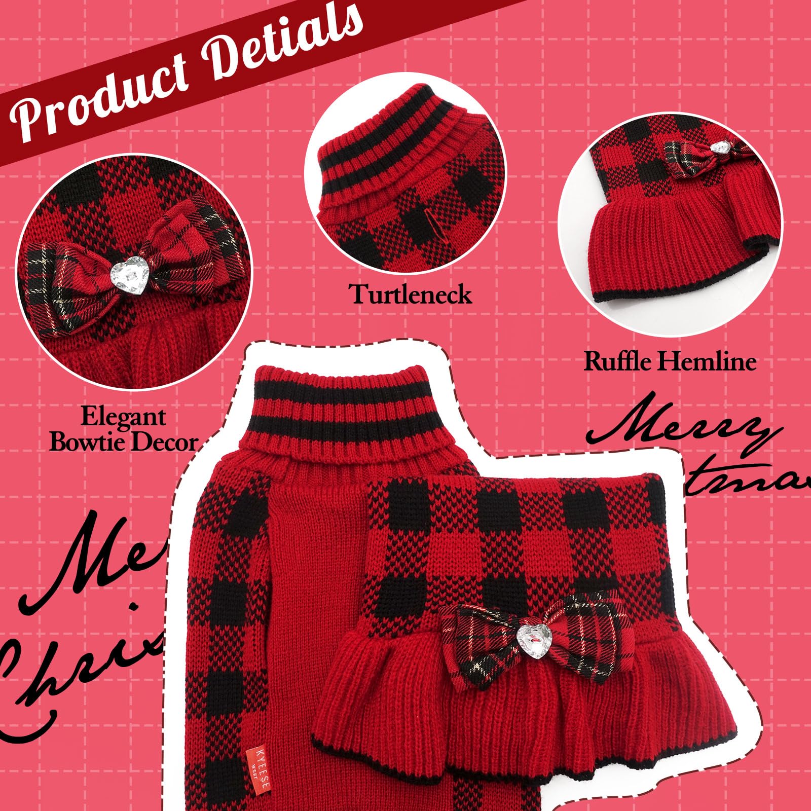 Kyeeese red-and-black festival sweater creates adorable holiday-ready look.