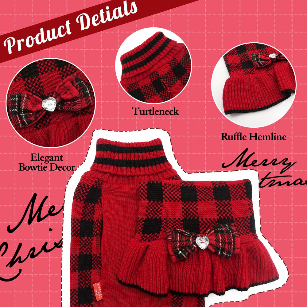 Kyeeese red-and-black festival sweater creates adorable holiday-ready look.