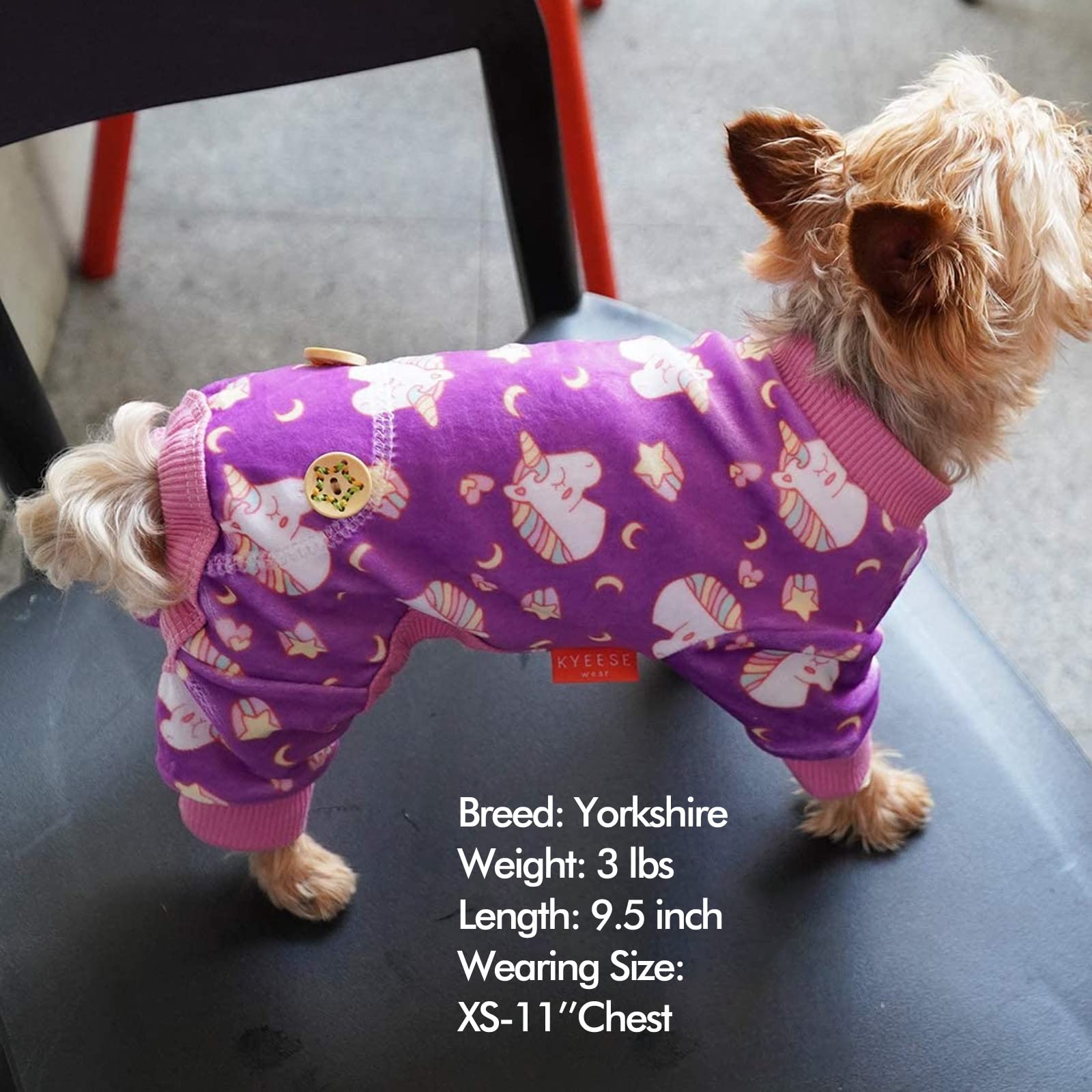 KYEESE size-guide image helps measure pets for accurate fit.