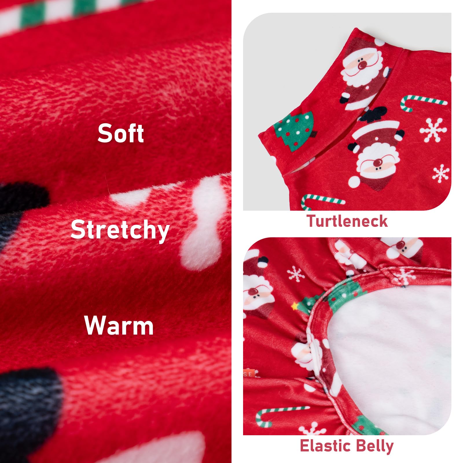 KYEESE turtleneck-dog-pjs high-neck design provides snug neck coverage for comfort.