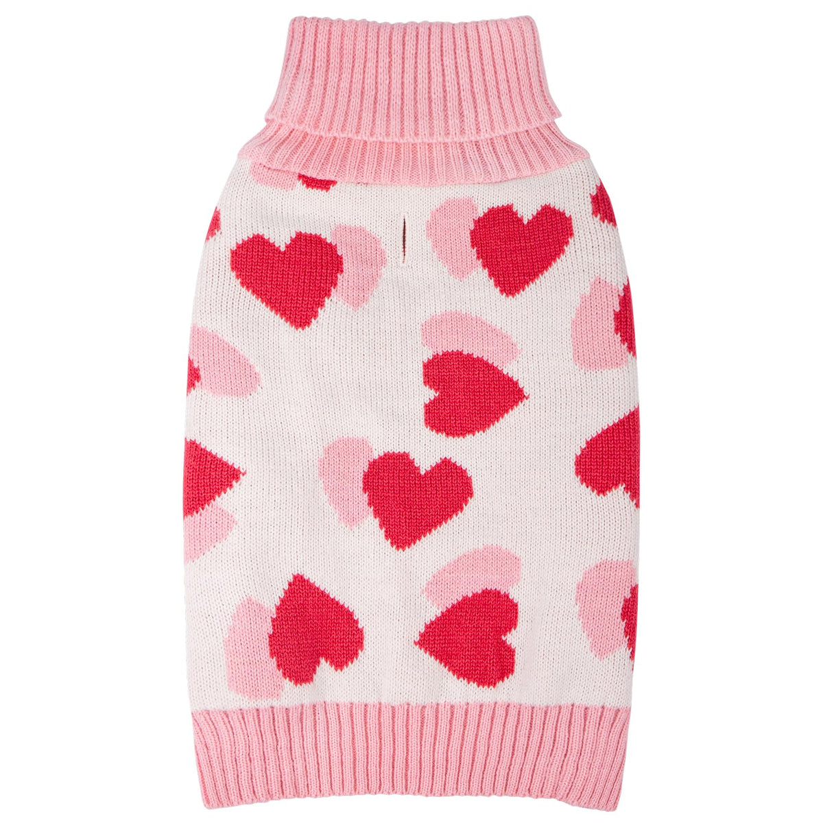 KYEESE Valentines dog sweater front view for small dogs showing cozy warmth and holiday style