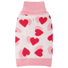 KYEESE Valentines dog sweater front view for small dogs showing cozy warmth and holiday style
