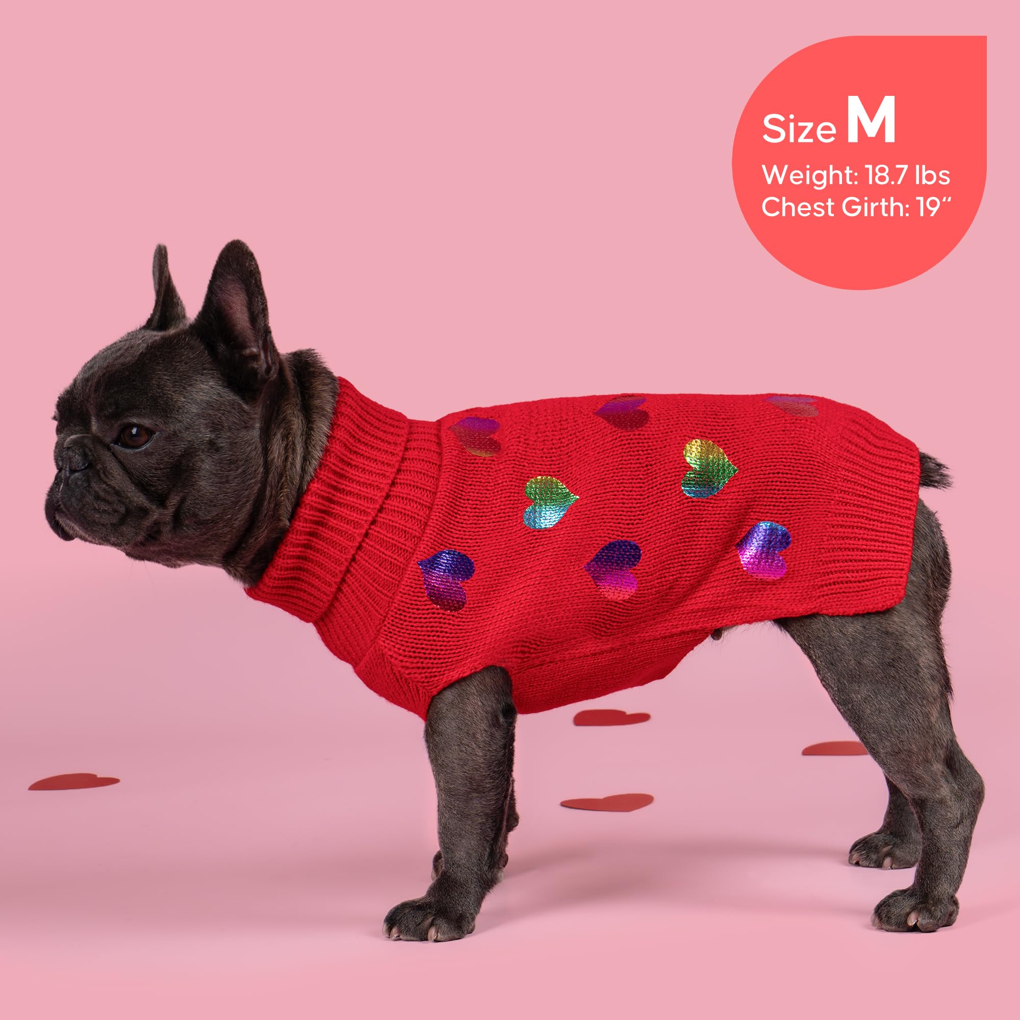 Kyeeese Valentines dog sweater heart sequins print adds festive style.
