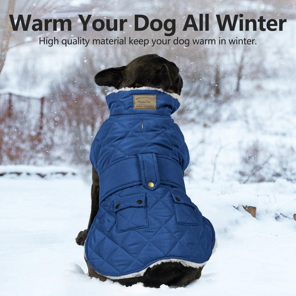 KYEESE dog coat fleece lining closeup highlights plush warmth for chilly days.