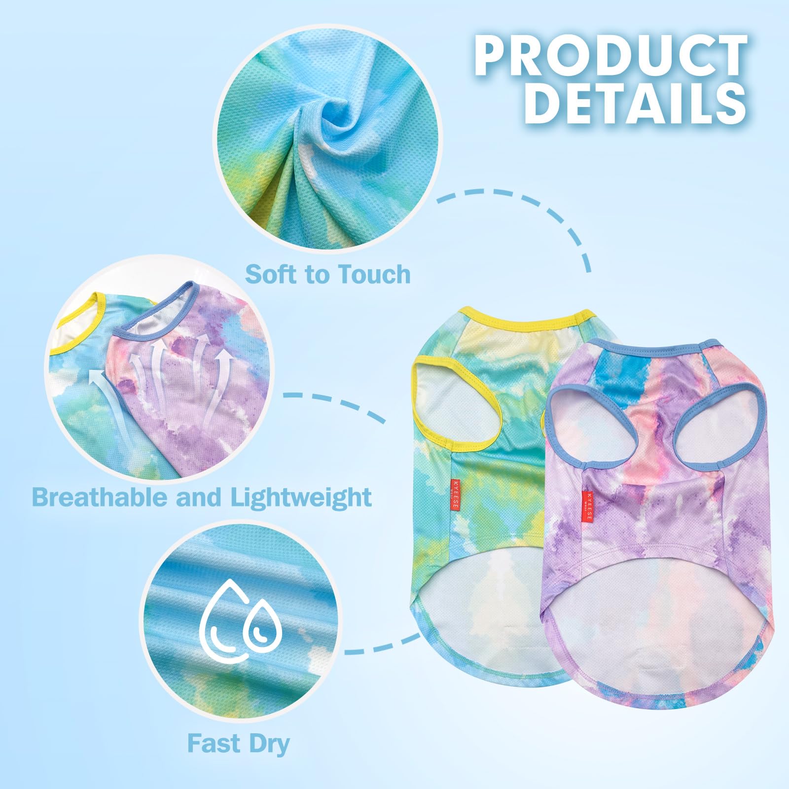 KYEESE pull-over cooling shirt design for easy on-off wear