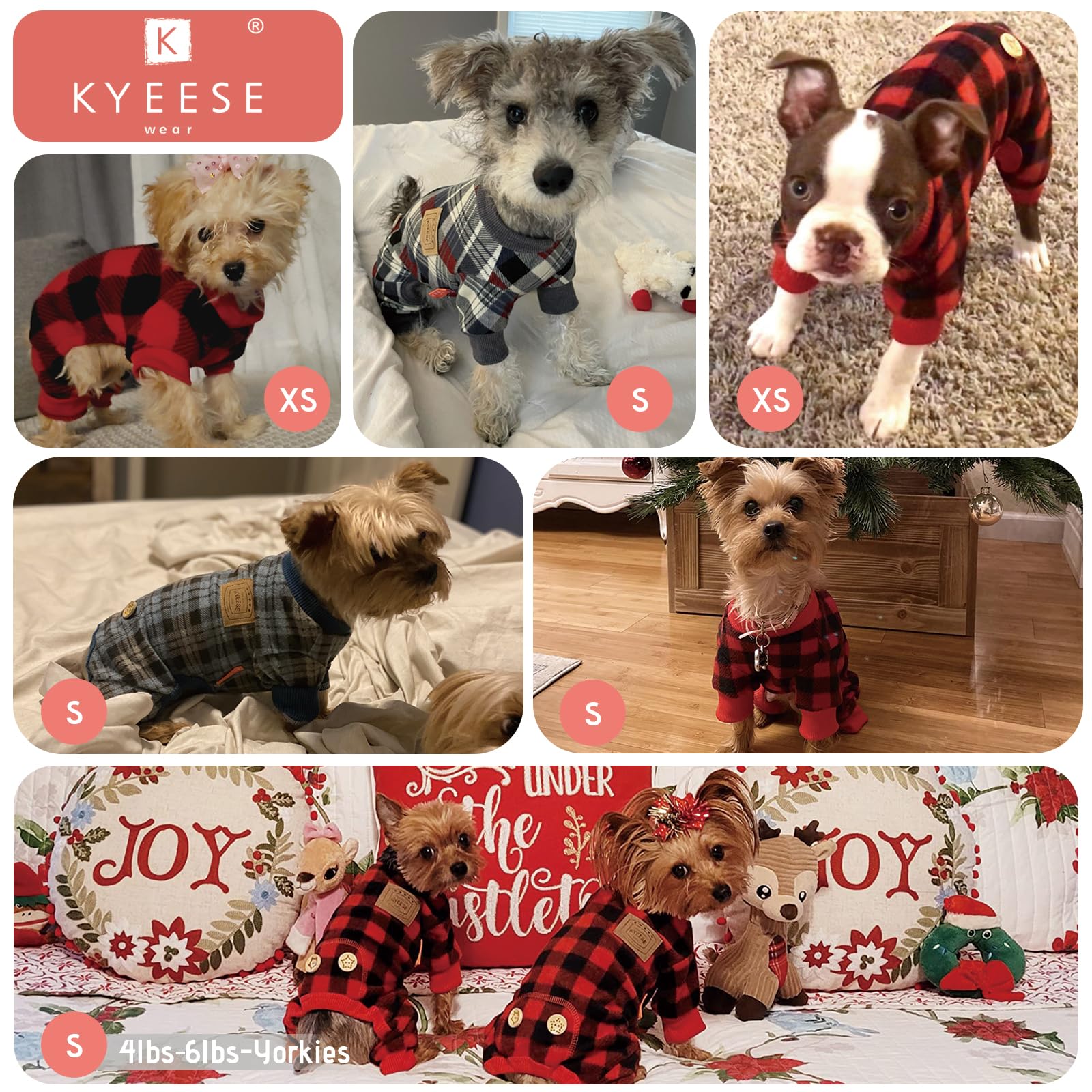 KYEESE dog pajamas model-wearing pink illustrates easy-on pullover design.