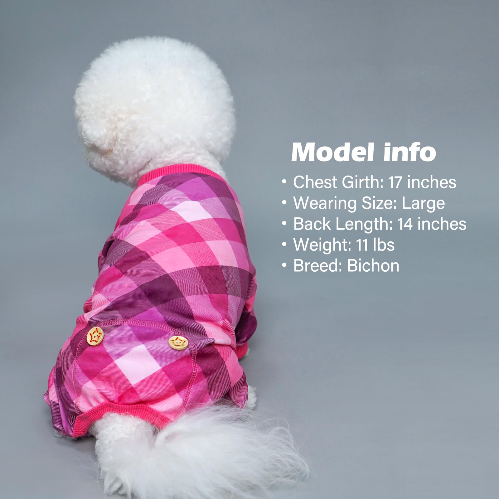 KYEESE dog pajamas shedding-control effect shows less hair on furniture.