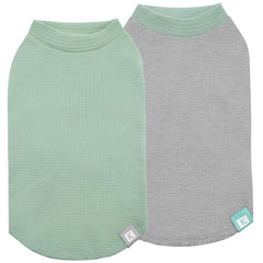 KYEESE dog shirts green front view in breathable waffle fabric for cozy everyday wear