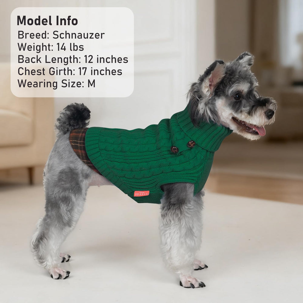 KYEESE dog sweater cableknit-texture adds premium style and durability