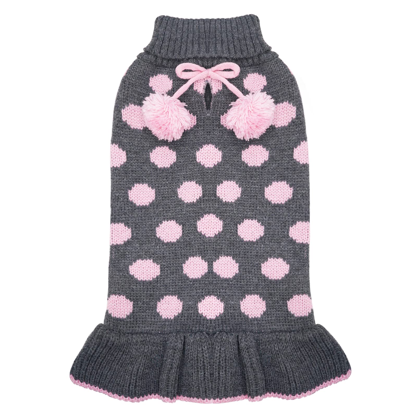 KYEESE dog sweater with leash hole, front view for easy leash attachment during daily walks