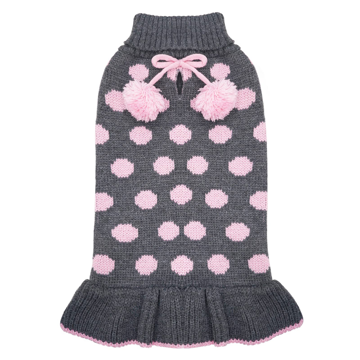 KYEESE dog sweater with leash hole, front view for easy leash attachment during daily walks