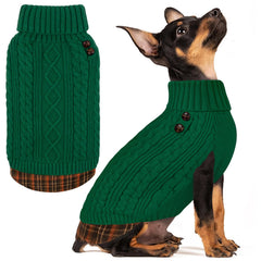 KYEESE dog sweater soft-pullover gingham patchwork for cozy daily wear