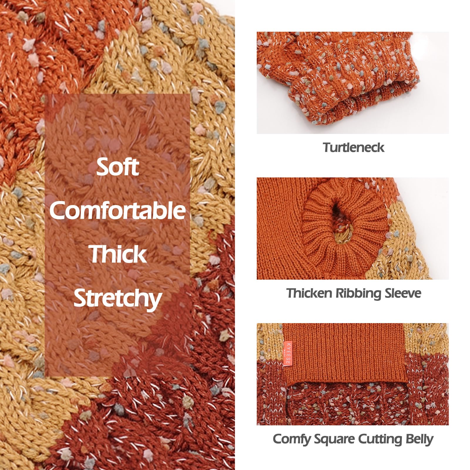 KYEESE soft acrylic knit dog sweater demonstrates easy on/off and flexibility
