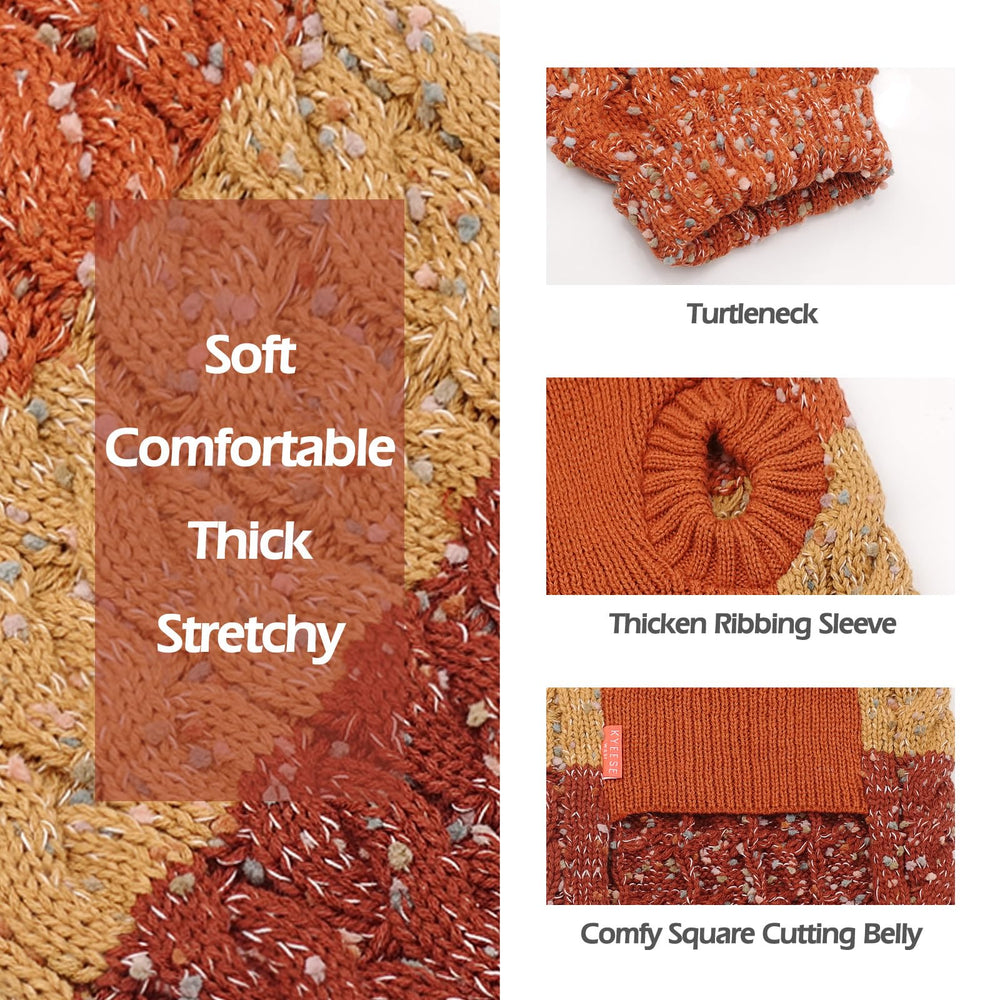 KYEESE soft acrylic knit dog sweater demonstrates easy on/off and flexibility