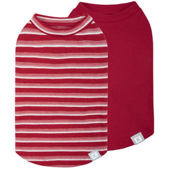 KYEESE waffle dog shirt front view in red offers breathable lightweight daily comfort.