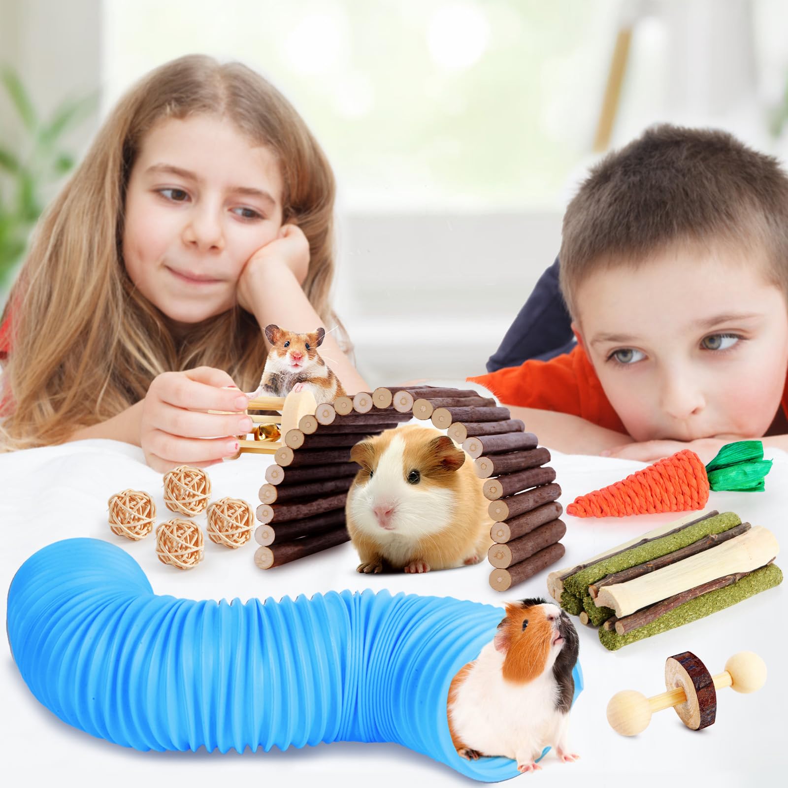 Kyouki hamster toys heart-hay-cakes—treats that invite foraging and nibbling behavior.