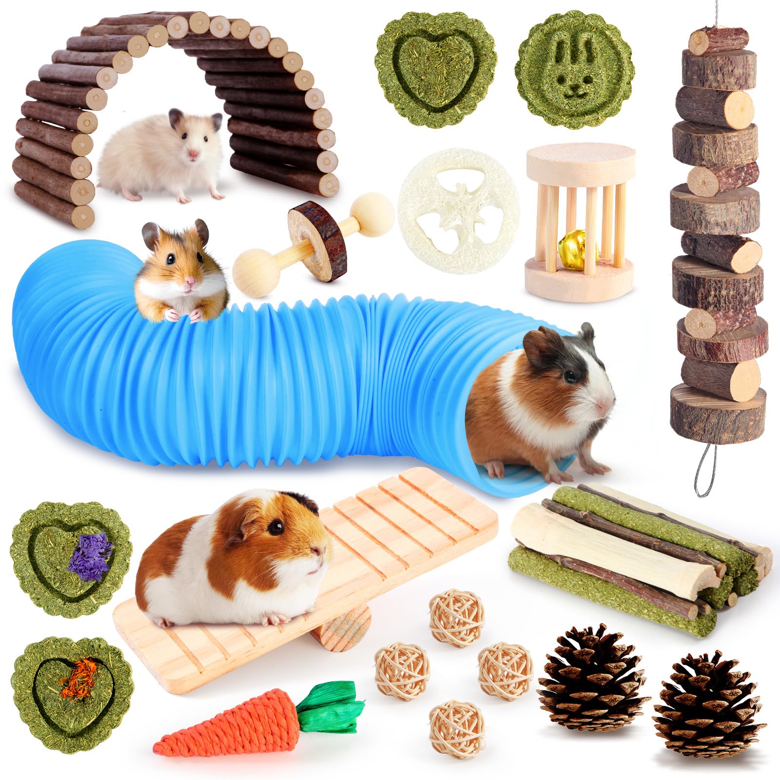 Kyouki hamster toys tunnel 20-inch—promotes active play and hide-and-seek exploration.