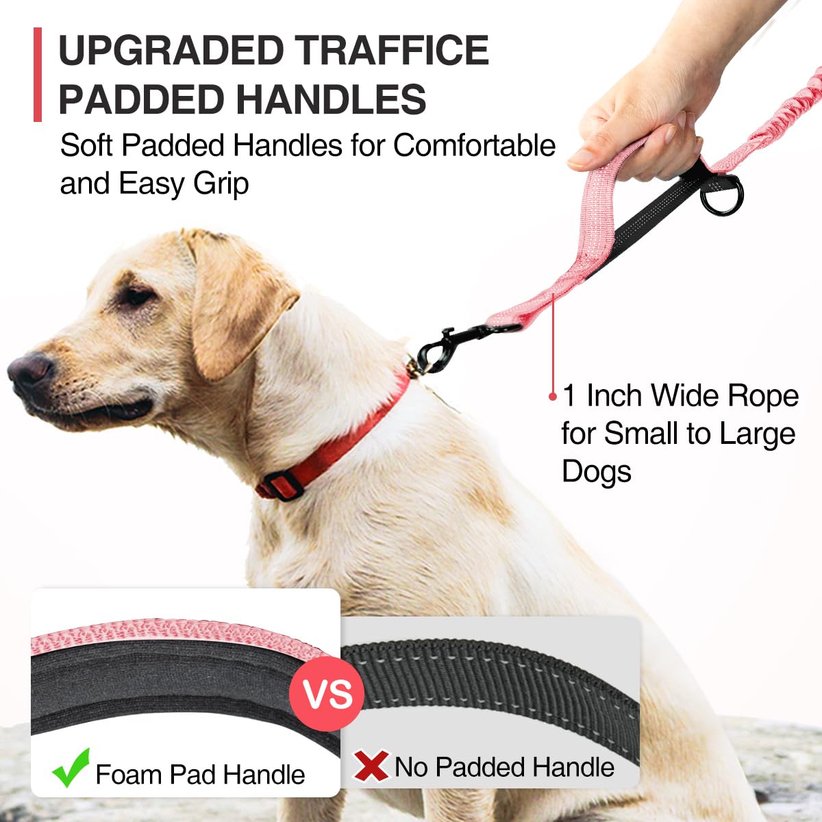 Kytely dual-handles-padded delivers extra grip in crowded areas and busy sidewalks.