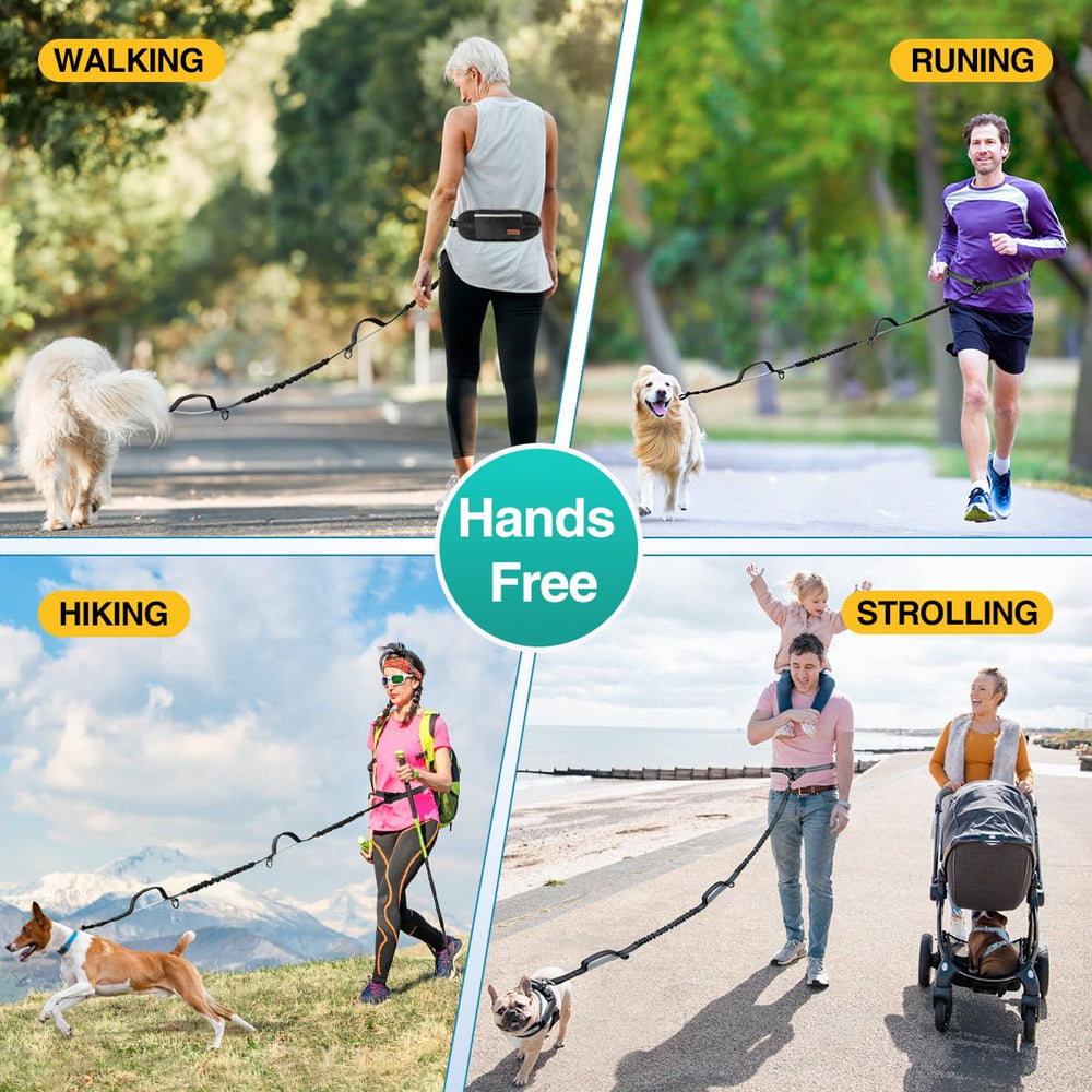 Kytely hands-free dog leash reflective stitching closeup ensures visibility during dawn or dusk walks.