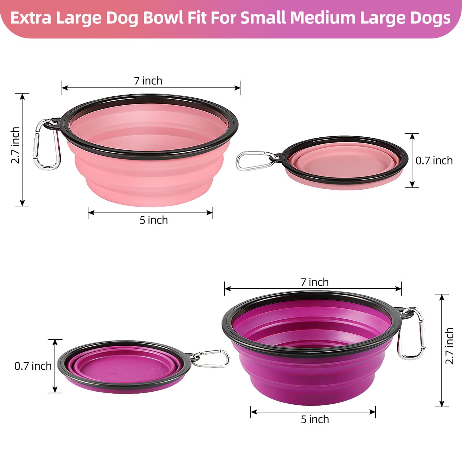Kytely purple pop-up folded bowl ready for travel on adventures