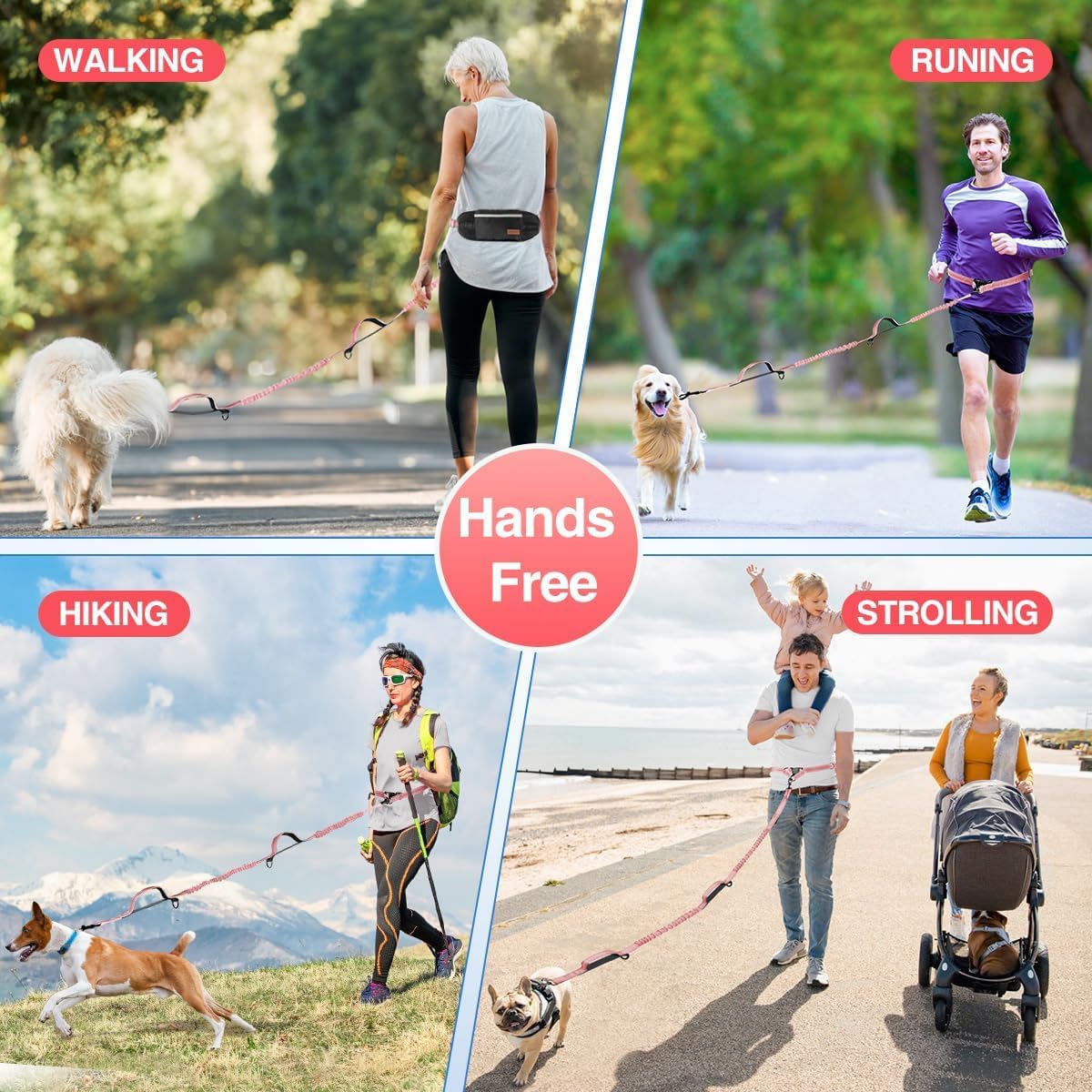 Kytely reflective-stitching-leash enhances visibility during dawn or dusk walks.