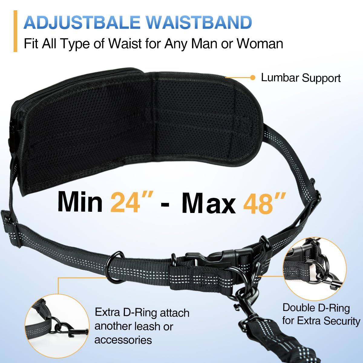 Kytely shock absorbing bungee reduces pull impact during runs