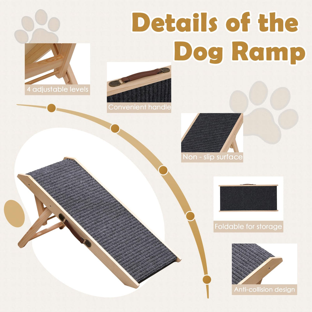 KYUYAO6 wooden ramp built-in handle enables effortless transport between rooms.