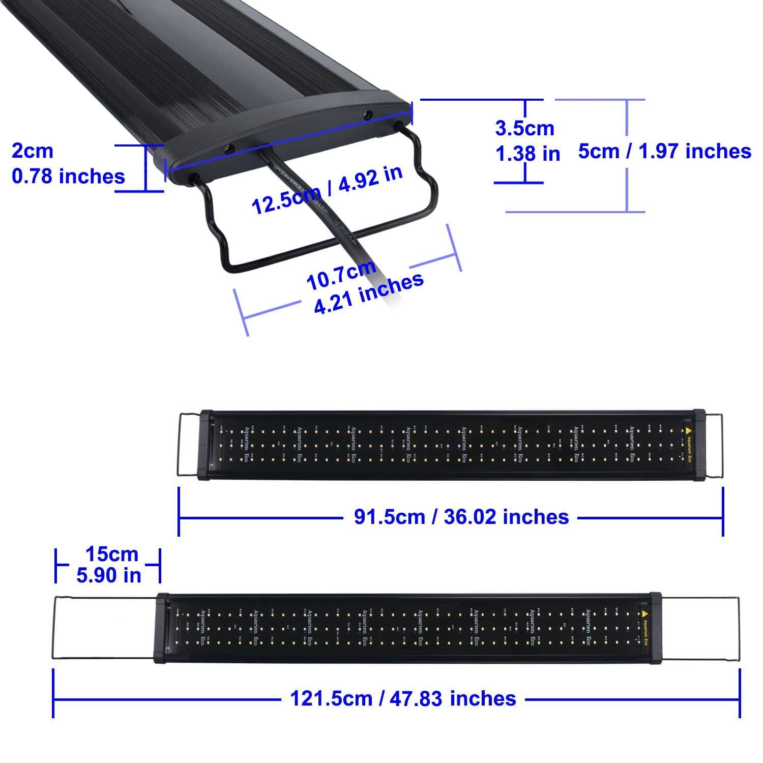 KZKR Aquarium Hood Light daylight mode provides bright natural illumination for daytime viewing.