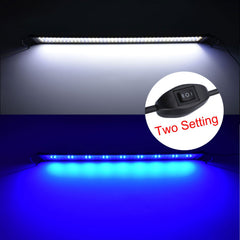 KZKR Aquarium Hood Light night mode offers a gentle blue-white glow for evening ambiance.