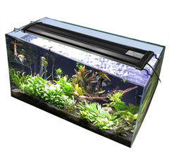 KZKR Aquarium Hood Light side angle demonstrates extendable brackets for tank variations.