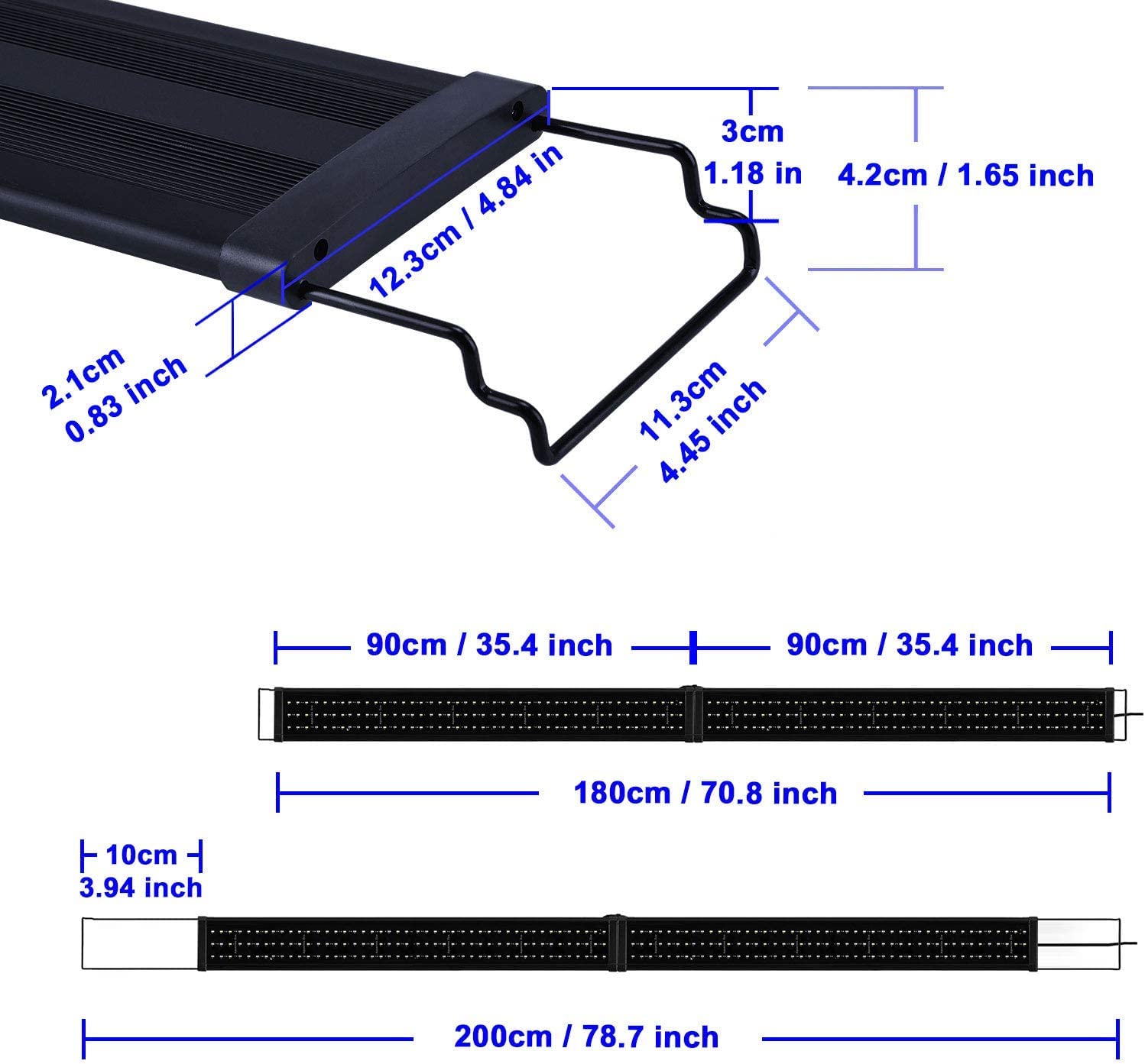 KZKR Freshwater and marine aquarium setup shows versatile lighting coverage.