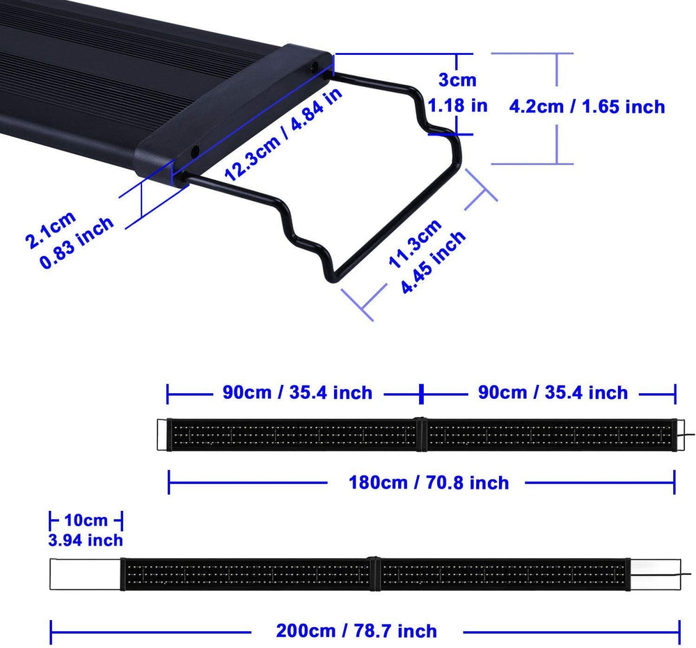 KZKR LED Aquarium Hood aluminum case cools efficiently for long-lasting performance