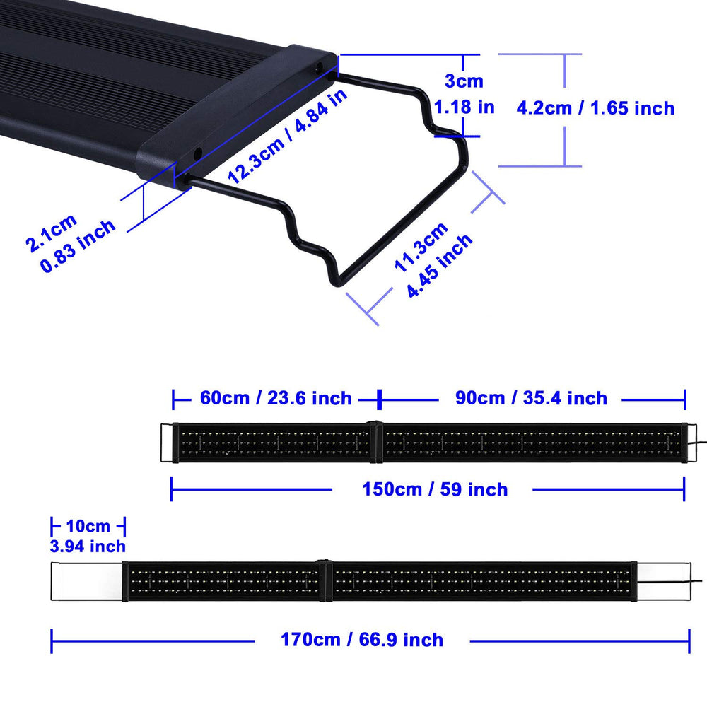 KZKR LED aquarium light aluminum casing supports durable heat management.